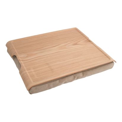 Bosign Large Anti-Slip Wood Veneer Top Lap Tray, 46cm Natural/Brown | H6.5 x W46 x D38cm
