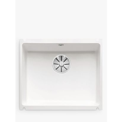 BLANCO Subline 500-U Single Bowl Undermounted Ceramic Kitchen Sink, White White