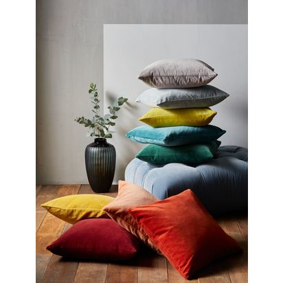 John Lewis Cotton Velvet Cushion Dark Spruce | H50 x W50cm