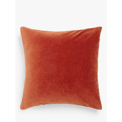 John Lewis Cotton Velvet Cushion Paprika | H50 x W50cm