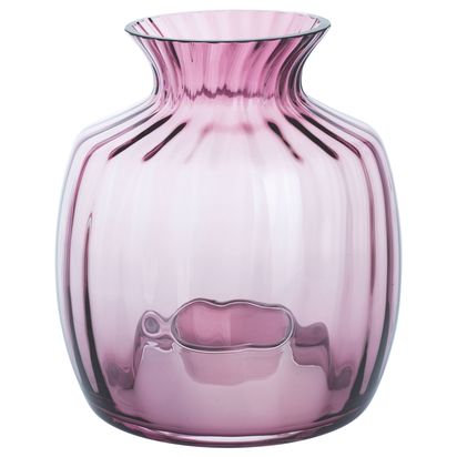 Dartington Crystal Cushion Vase, H21.5cm, Heather Heather | H21.5 x W16 x D16cm