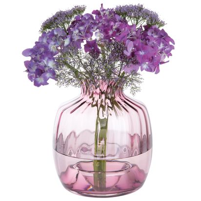 Dartington Crystal Cushion Vase, H21.5cm, Heather Heather | H21.5 x W16 x D16cm