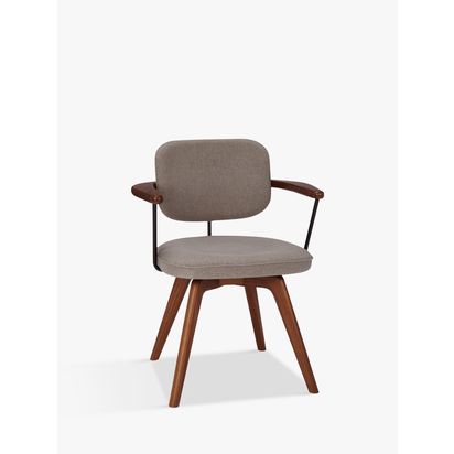 John Lewis Soren Office Chair, Ivory/Natural Grey/Brown | H80 x W63 x D51cm