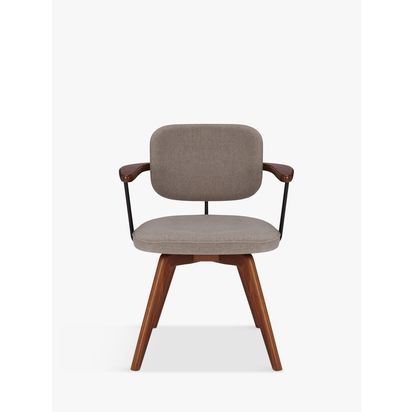 John Lewis Soren Office Chair, Ivory/Natural Grey/Brown | H80 x W63 x D51cm