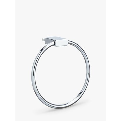 John Lewis Form Swing Towel Ring Silver | H16.4 x W16 x D5.8cm