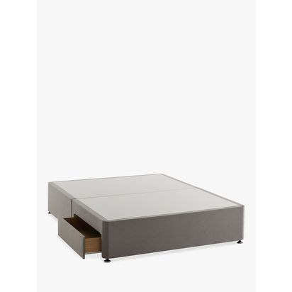 Silentnight Non Sprung 2 Drawer Divan Storage Bed, King Size Slate Grey | H200 x W150 x D38cm