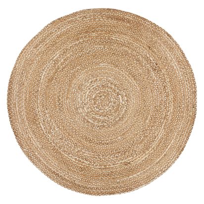 John Lewis Jute Round Rug, Natural, Dia.180cm Natural | W180 x D180cm