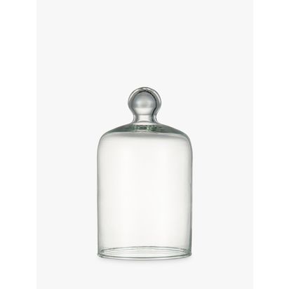 John Lewis Glass Bell Cloche Jar, Small Clear | H18 x W10 x D10cm