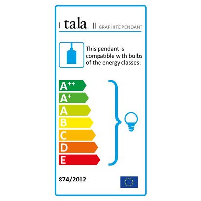 Tala Ceiling Pendant Cord, Graphite Graphite | H6.5 x Dia.4cm, Adjustable cord: 3m