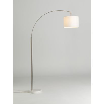 John Lewis Angus Arched Floor Lamp Brushed Steel | H200 x W33 x D109cm