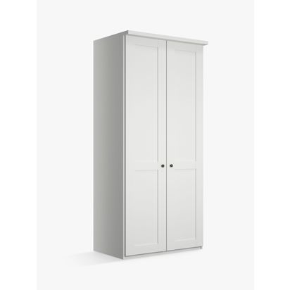 John Lewis Marlow 100cm Hinged Wardrobe Off White | H220 x W100 x D58cm