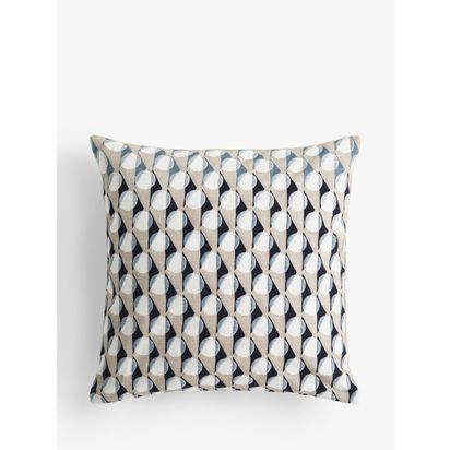 John Lewis & Partners Eave Embroidery Cushion, Navy / Grey