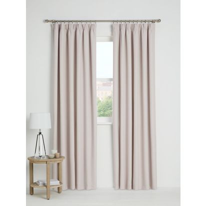 John Lewis & Partners Barathea Pair Blackout Lined Pencil Pleat Curtains