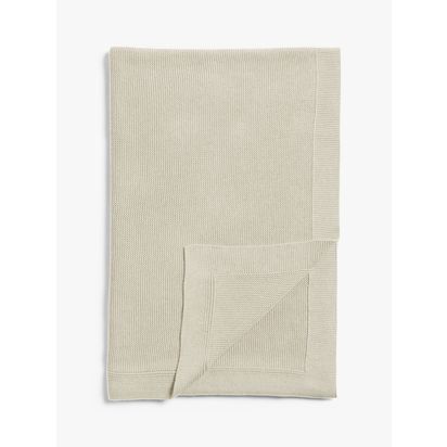 John Lewis Rye Plain Knit Throw Nougat | L200 x W150cm