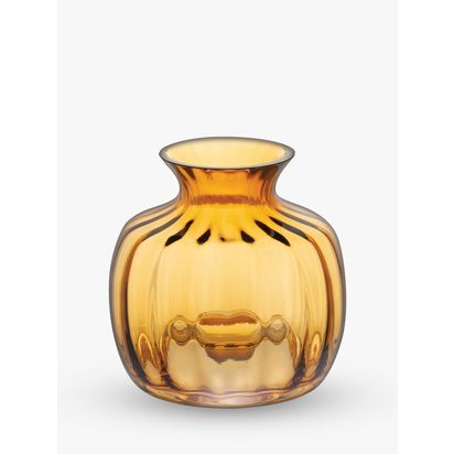 Dartington Crystal Cushion Small Posy Vase, H13cm Amber | H13 x Dia.13.5cm