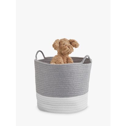 Great Little Trading Co Rope Storage Basket Ivory/Grey | H30 x Dia.30cm