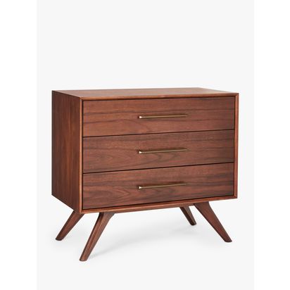 west elm Wright 3 Drawer Chest, FSC Certified (Eucalyptus), Brown