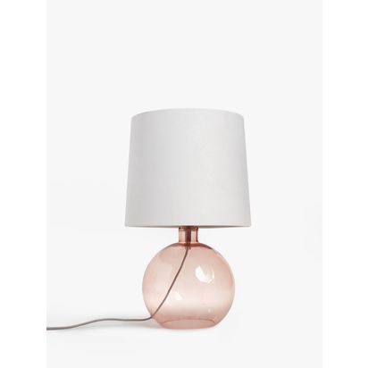 John Lewis & Partners Eclipse Glass Table Lamp, Pink
