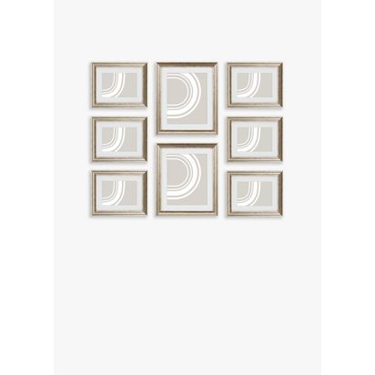 John Lewis Gallery Set Multi-aperture Photo Frames, 8 Photo, Champagne Champagne