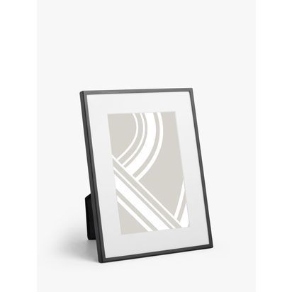 John Lewis Daya Photo Frame & Mount, Matt Black Black | H20.8 x W15.6 x D1.6cm