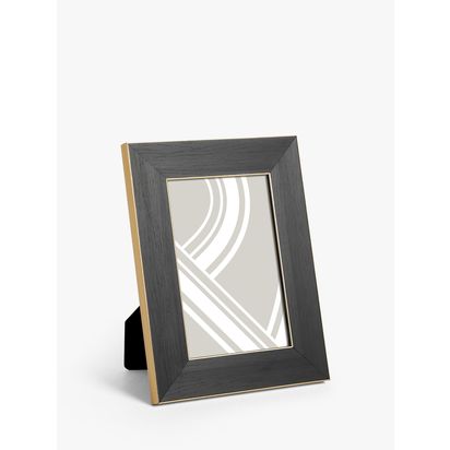 John Lewis Flat Wood-Effect Photo Frame, Black/Gold Black/Gold | 20.4 x 15.4 x 1.3cm