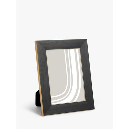 John Lewis Flat Wood-Effect Photo Frame, Black/Gold Black/Gold | 23 x 17.9 x 1.3cm