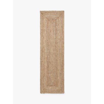 John Lewis Skye Jute Rug, Natural, Runner, L240 x W70cm Natural | L240 x W70cm