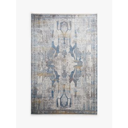 Gooch Luxury Distressed Ornate Rug, Blue Blue | L230 x W160 x D1cm