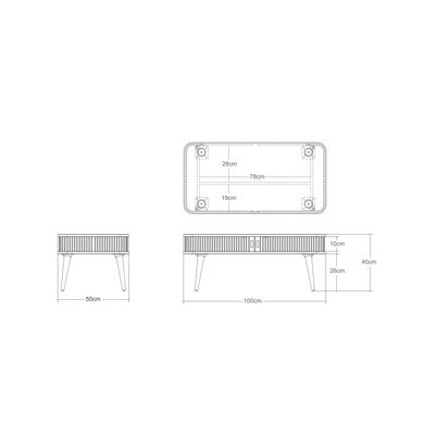 John Lewis Grayson Storage Coffee Table Oak | H40.0cm * W100.0cm * D50.0cm