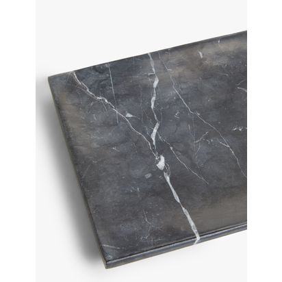 John Lewis Black Marble Accessory Tray Black | H1.5 x W15 x D30cm