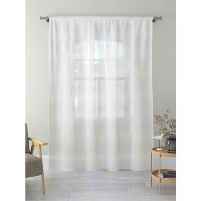 John Lewis Geo Voile Fabric, Ivory Ivory