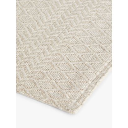 John Lewis Diamond & Chevron Pattern Cotton Placemats, Set of 2, Natural Natural | L48 x W35cm