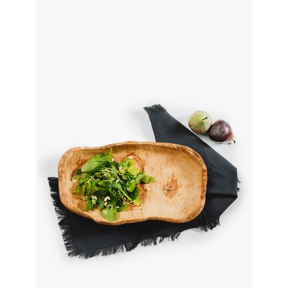 Selbrae House Olive Wood Low Serving Bowl, 36cm, Natural Natural | H5 x W20 x D36cm