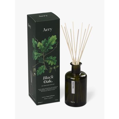 Aery Green Black Oak Reed Diffuser, 200ml Multi | H26.7 x W6.5 x D6.5cm