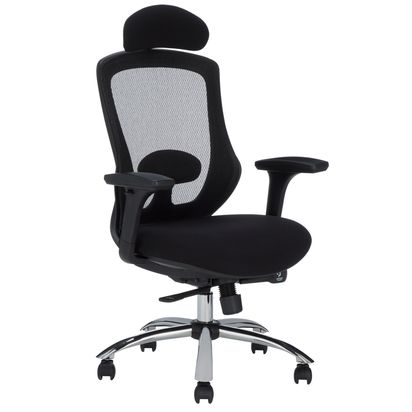 John Lewis Isaac Ergonomic Office Chair, Black Black | H127 x W66 x D61cm