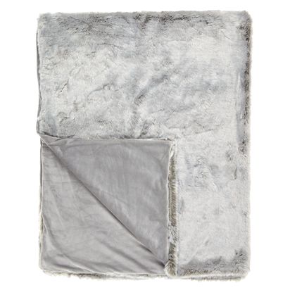 John Lewis Faux Fur Throw Grey | W150 x D200cm