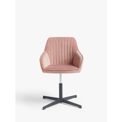 John Lewis Brooks Velvet Office Chair Rose | H93 x W59 x D60cm