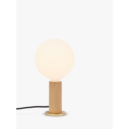 Tala Knuckle Table Lamp with Sphere IV 8W ES LED Dim to Warm Globe Bulb Oak | H28 x Dia.15cm