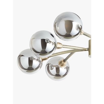 John Lewis Huxley 9 Arm Semi Flush Ceiling Light Brass/Black | H30 x Dia.50cm