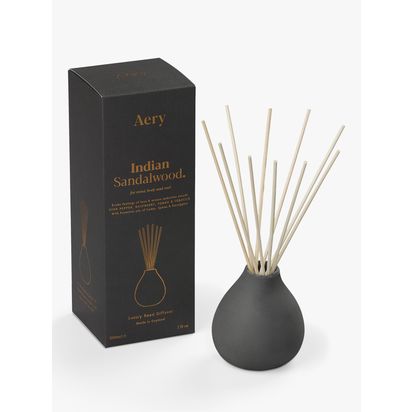 Aery Ceramic Indian Sandalwood Reed Diffuser, 200ml Multi | H22.3 x W8 x D8cm
