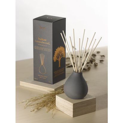 Aery Ceramic Indian Sandalwood Reed Diffuser, 200ml Multi | H22.3 x W8 x D8cm