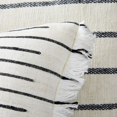 Cotton Silk Broken Stripe Cushion Cover