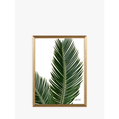 Linda Wood - Tropical Leaves Framed Prints & Mounts, Set of 6, 42 x 32cm, Green/Gold