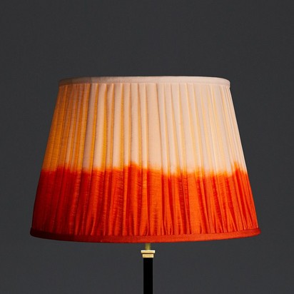 45cm straight empire shade in orange shibori linen