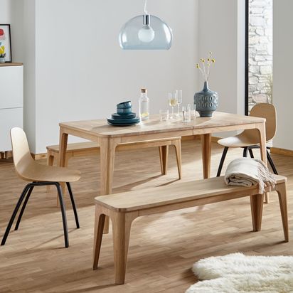 Ebbe Gehl for John Lewis Mira 3 Seater Dining Bench Oak | H45 x W140 x D34cm