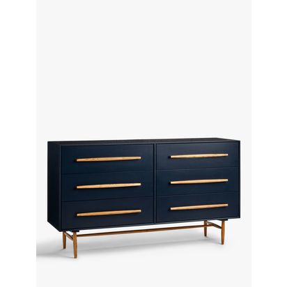 John Lewis & Partners Mid-Century Sweep 6 Drawer Chest, FSC Certified (Ash)