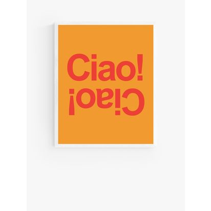 EAST END PRINTS Violet Studio 'Ciao' Wood Framed Print, 52 x 42cm, Pink/Orange