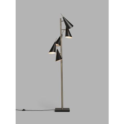 John Lewis & Partners Conic Floor Lamp, Black/Brass