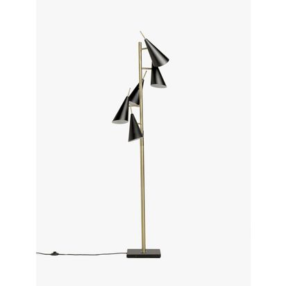 John Lewis & Partners Conic Floor Lamp, Black/Brass