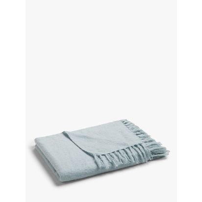 John Lewis Charlotte Bouclé Throw Duck Egg | L200 x W150cm